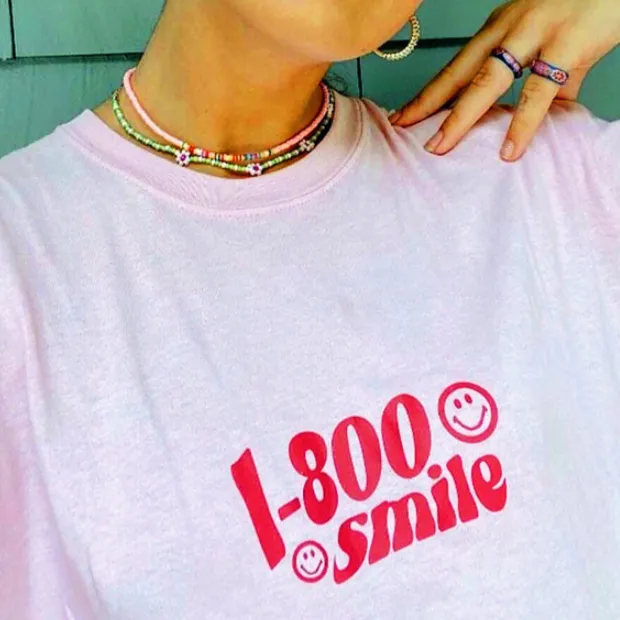 1-800 Smile T-Shirt With Smiley Print