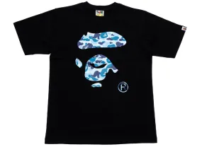 A Bathing Ape ABC Camo Ape Face Tee in Black/Blue