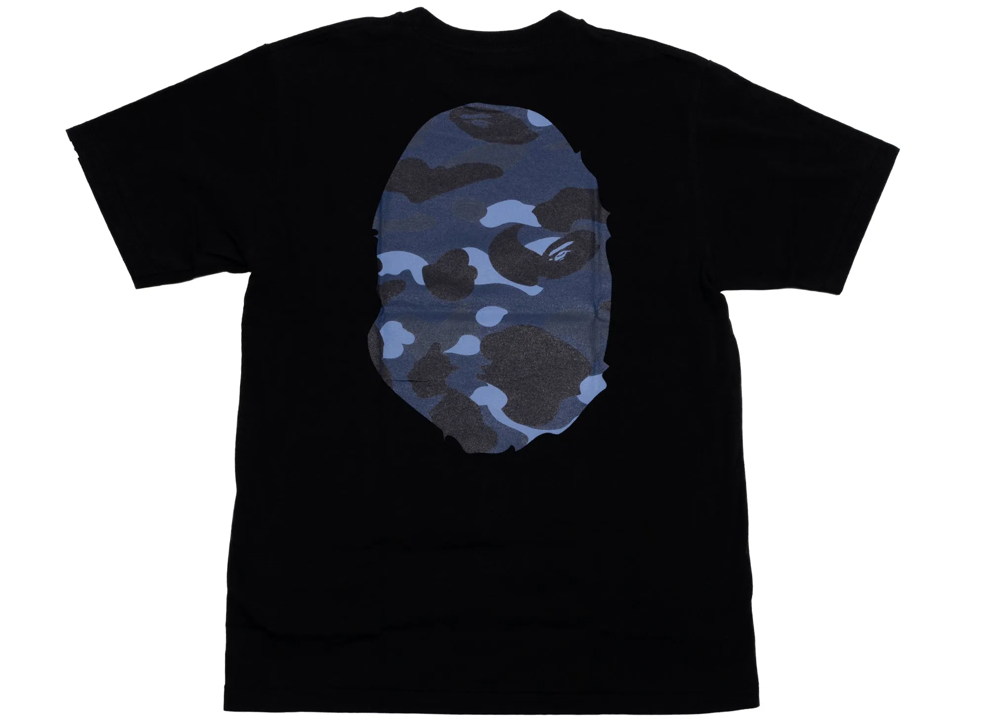 A Bathing Ape Color Camo Big Ape Head Tee in Black/Blue