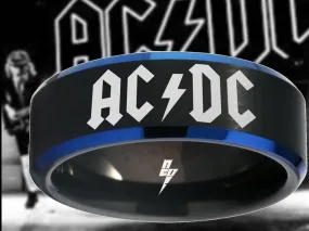 ACDC Ring Black & Blue Wedding Ring  #ACDC #thunderstruck