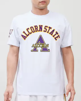 ALCORN STATE UNIVERSITY CLASSIC MEN'S STACKED LOGO TEE (WHITE)