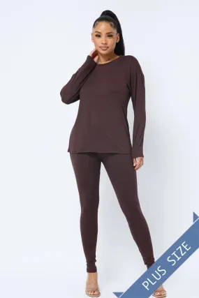 Basic T-Shirts Top and Leggings Set