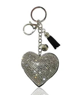 Black Felt Heart Bag Charm