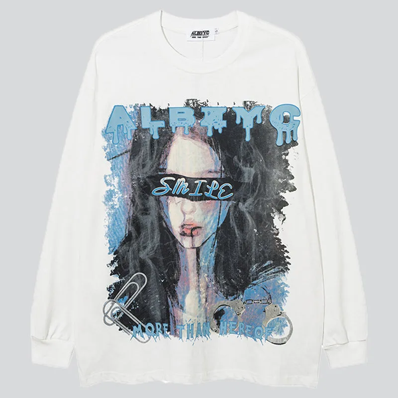 Blindfolded Girl Print Tees