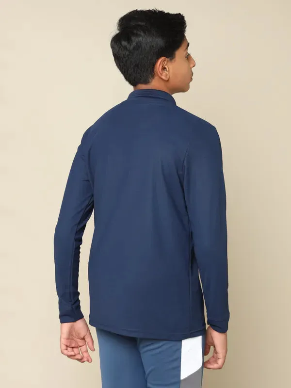 Boys Solid Slim Fit Crew Neck Pullover with TECHNO DRY