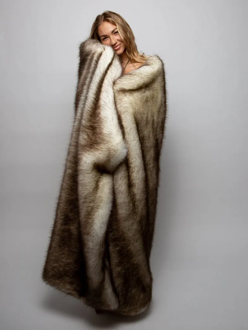 Brown Husky Faux Fur Throw