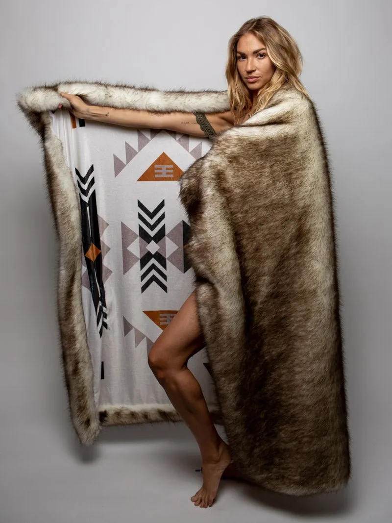 Brown Husky Faux Fur Throw