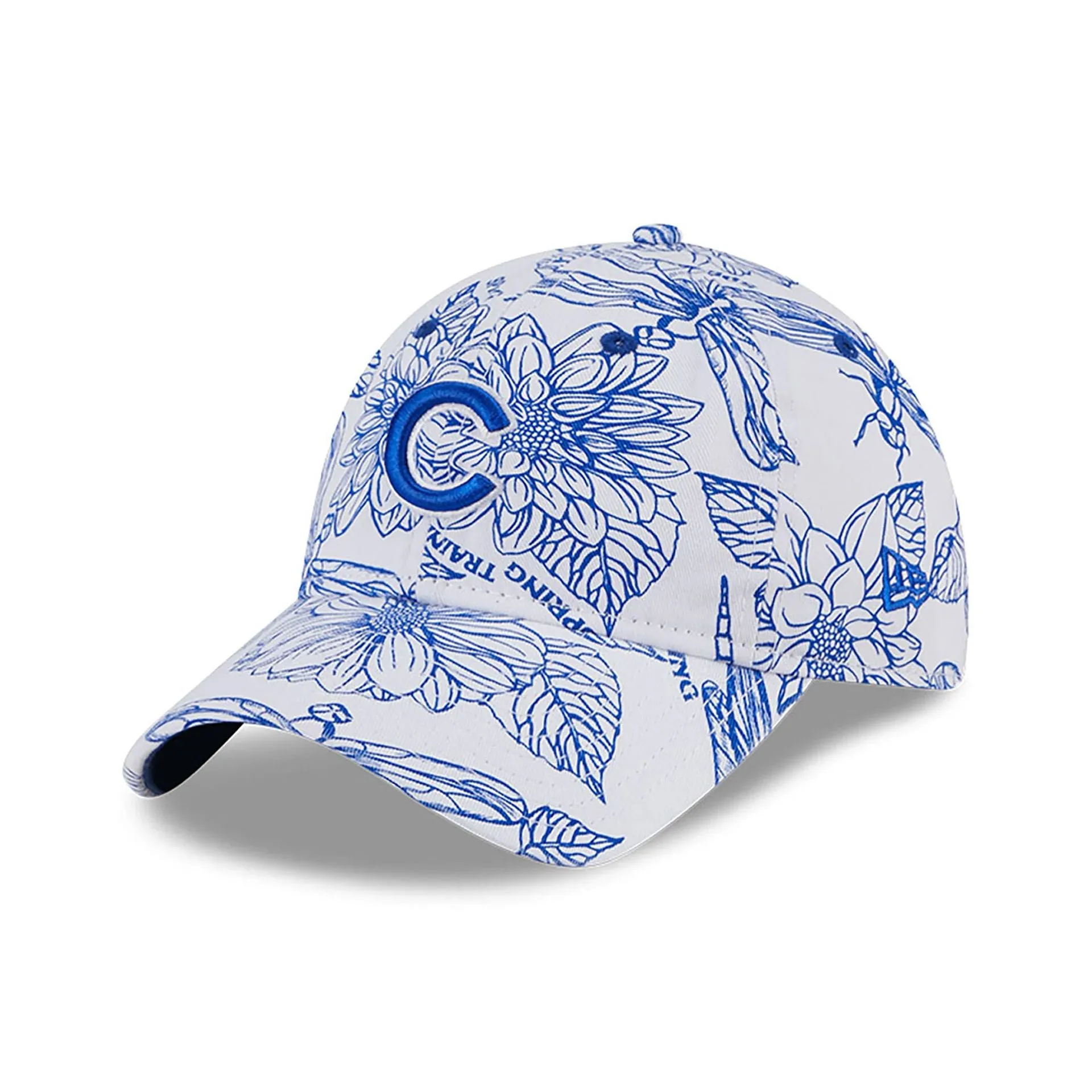 Chicago Cubs Womens Spring All Over Print White 9TWENTY Adjustable Cap