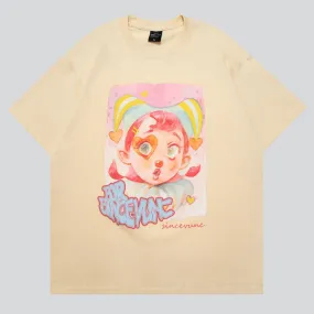 Cute Clown Girl Print Tees