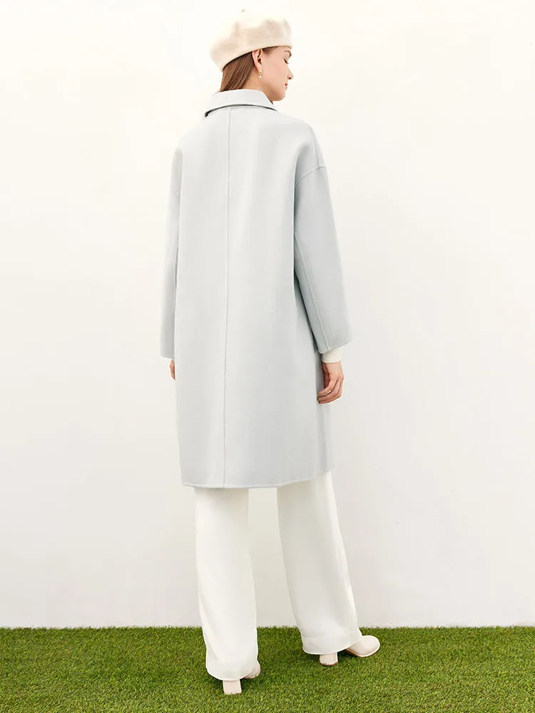 Foggy Grey Double Face Woolen Coat