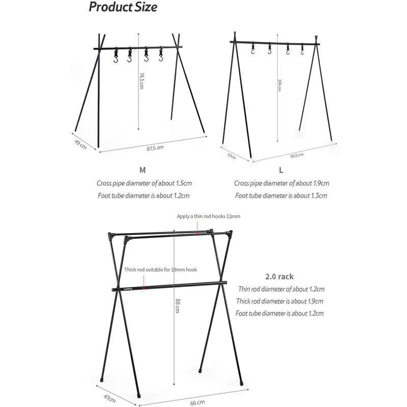 Folding Aluminum Alloy  Camping Rack with hook