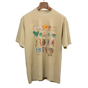 Geo Studies print  t-shirt in khaki cotton