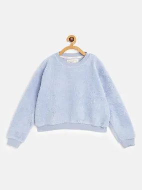 Girls Blue Fur Sweatshirt