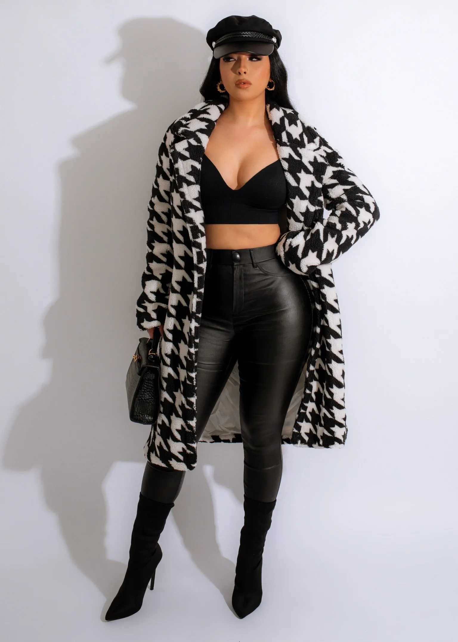 Going Out Faux Sherpa Coat Black