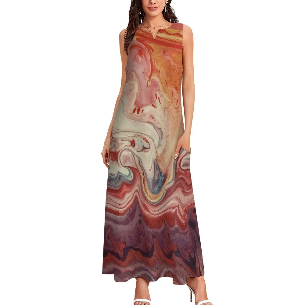 Mauve Marble Long Dress