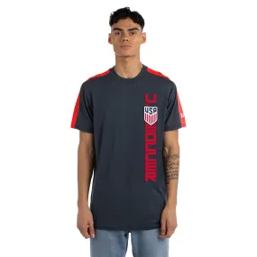 Men's New Era USMNT Spandex Vertical Navy Crew Neck T-Shirt