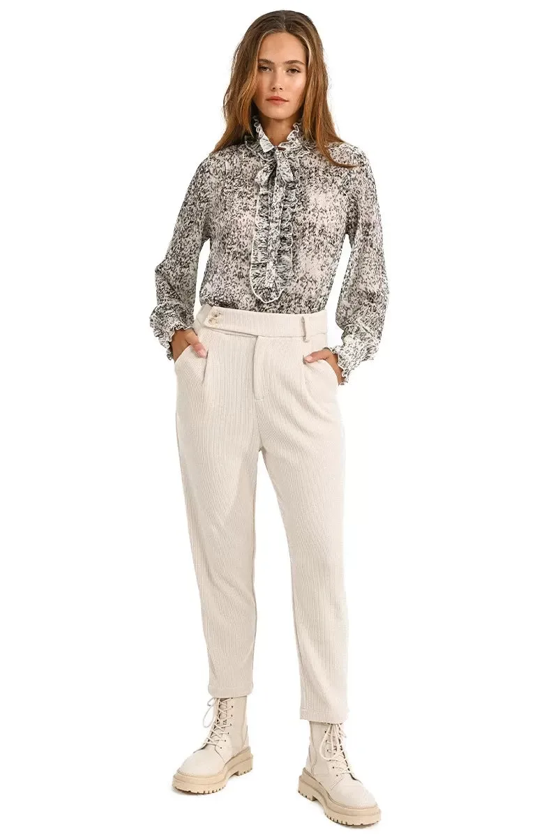 Molly Bracken Off White Curduory Trousers