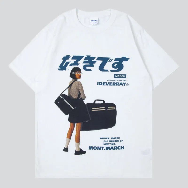 Travel Girl Print Tees