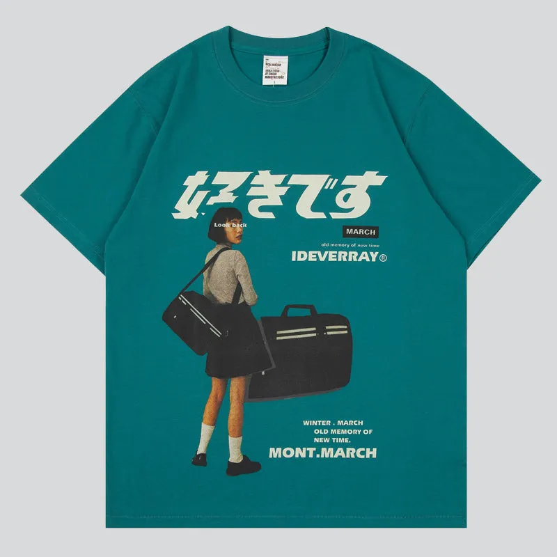 Travel Girl Print Tees