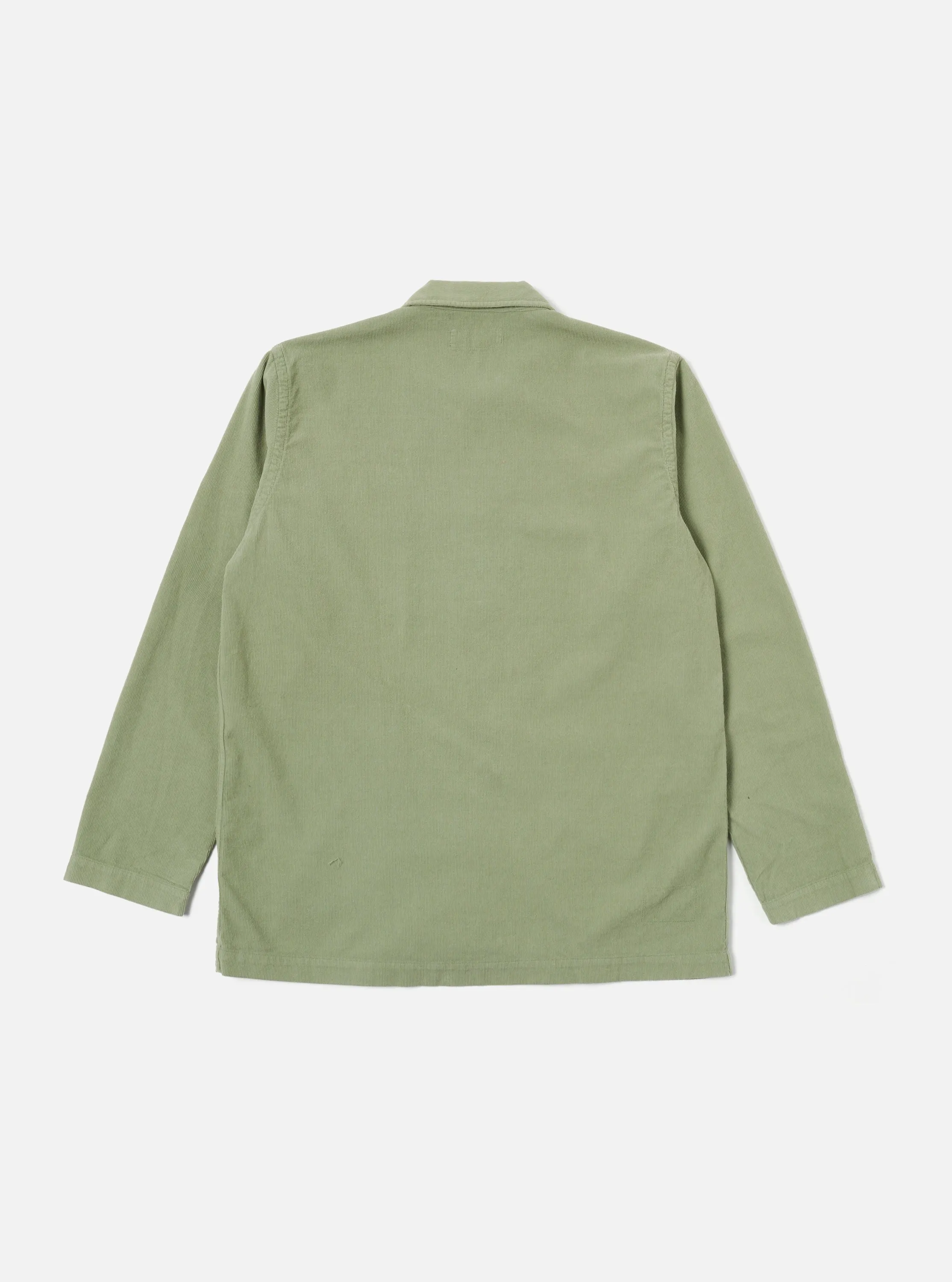 Universal Works Bakers Overshirt in Light Olive Fine Cord