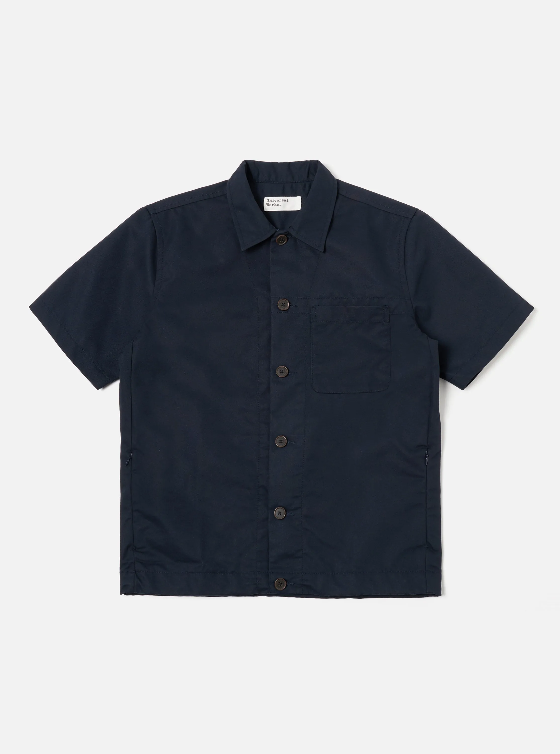 Universal Works Tech Overshirt in Navy Brushed Polytech