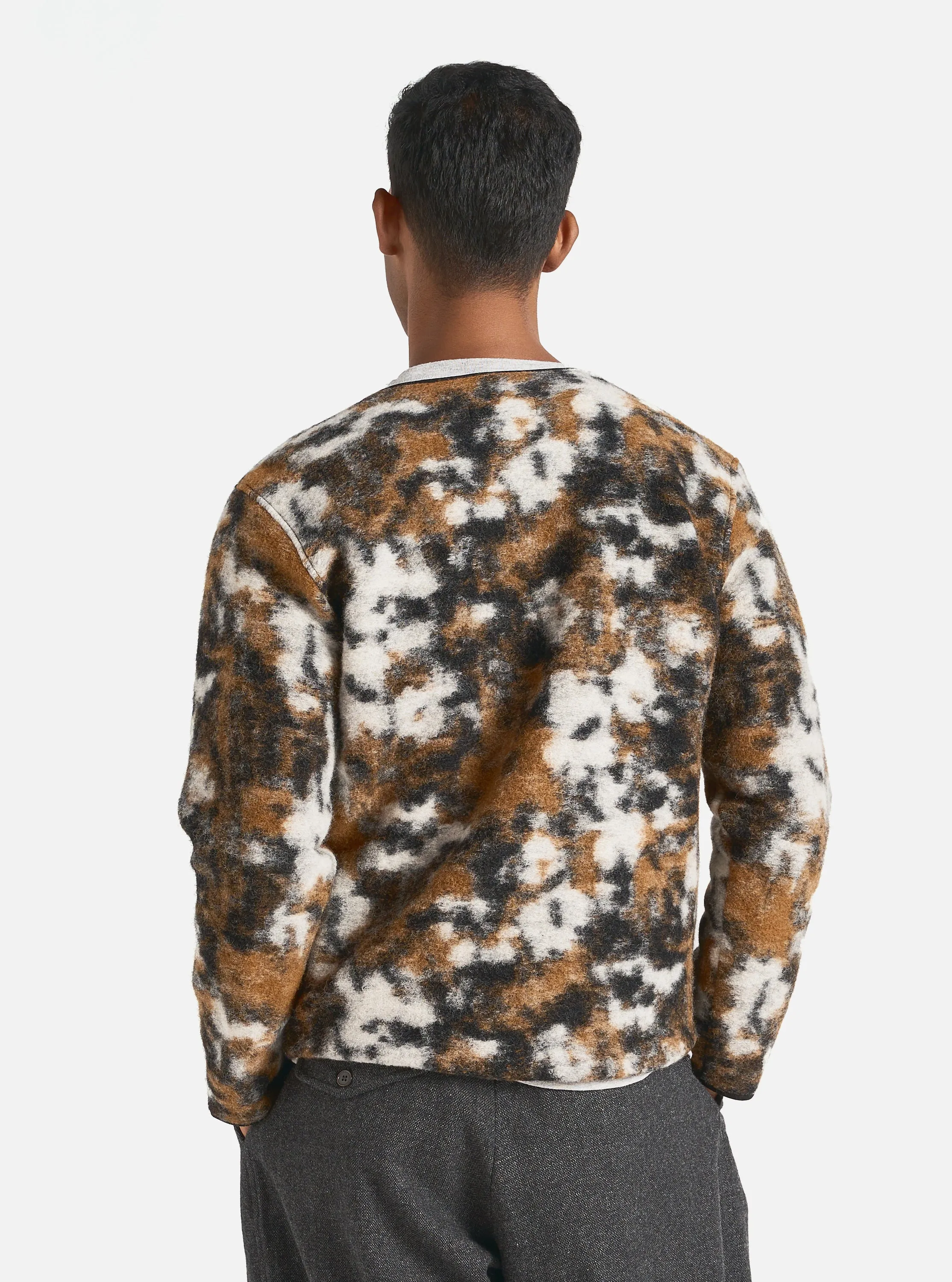 Universal Works Zip Liner Jacket in Brown Ylang Flower Fleece