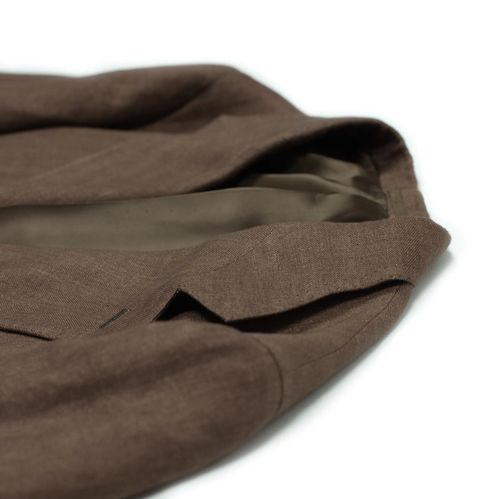 x Sartoria Carrara: ultra-light unlined sport coat in brown washed linen herringbone