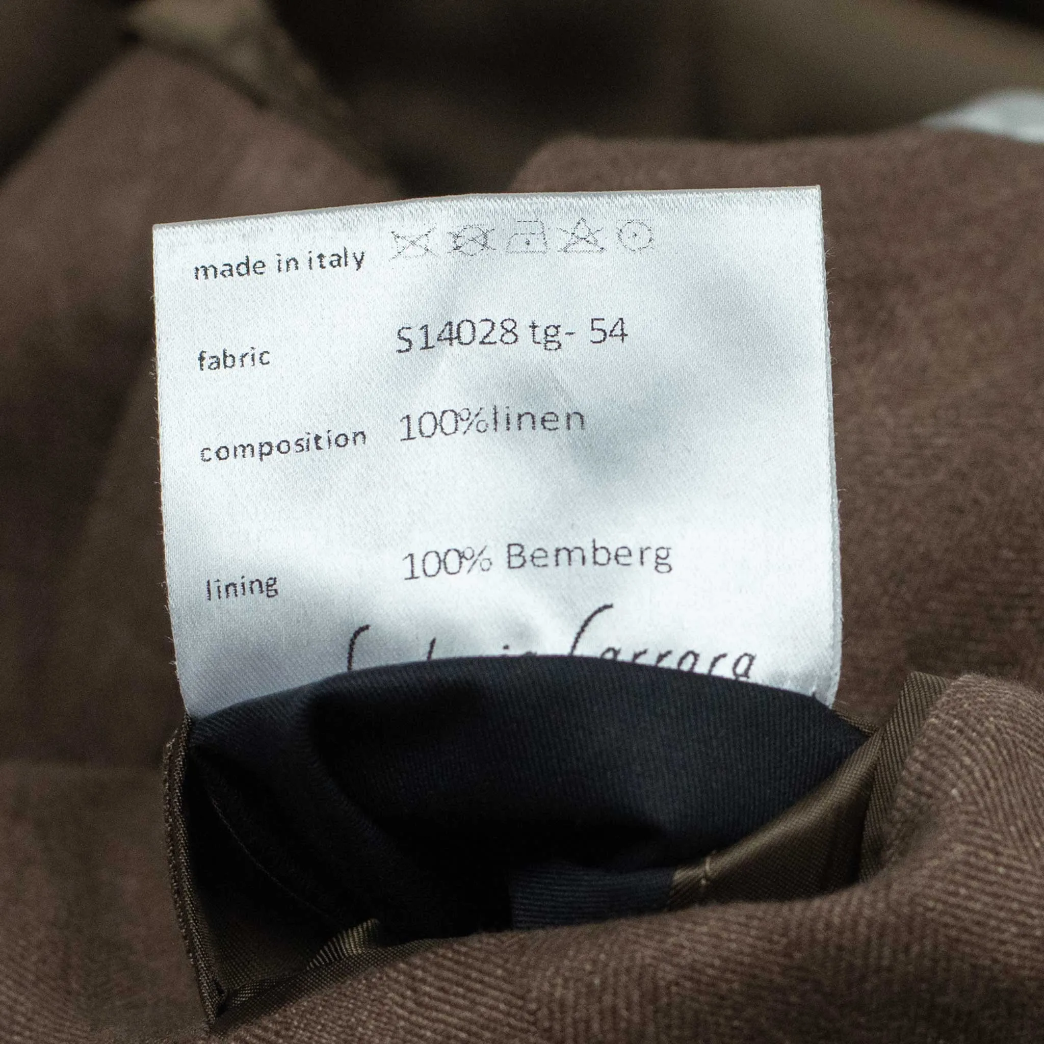 x Sartoria Carrara: ultra-light unlined sport coat in brown washed linen herringbone