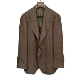 x Sartoria Carrara: ultra-light unlined sport coat in brown washed linen herringbone